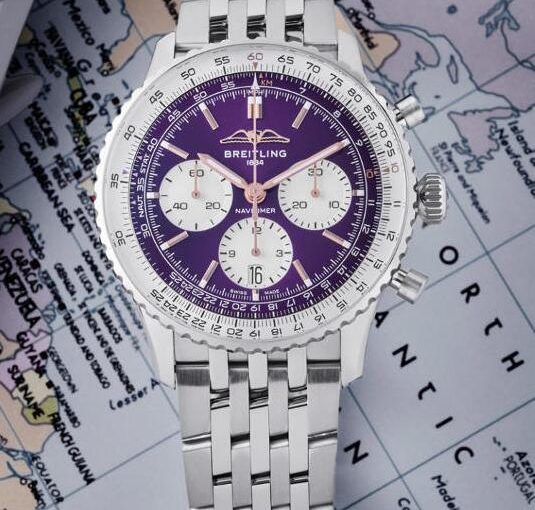 The Iconic UK 2025 Cheap Replica Breitling Navitimer B01 Gets A Stunning Purple Dial For Cortina Watches